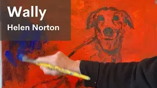 Artist Helen Norton Painting Wally - A Dog Portrait