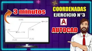 Como Hallar coordenadas Absolutas y relativas en AutoCAD ejercicio 3 Curso B&aacute;sico
