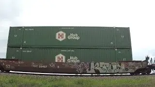 Union Pacific TOFC Train - Denison, Iowa - Graffiti - ninedos