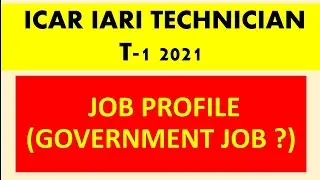ICAR IARI TECHNICIAN T-1 job profile | IARI TECHNICIAN T-1 previous year question paper