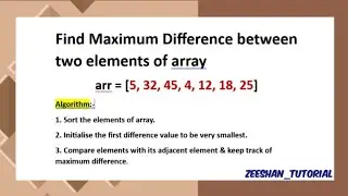 Find Maximum Difference between two elements of array in binary tree || Python
