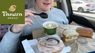 PANERA BREAD EATING SHOW + REVIEW (chipotle chicken sandwich, mac and cheese, cinnamon roll)