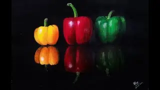 How to Draw|Hyper Realistic|Capsicum|Oil Pastel|Drawing|Tutorial