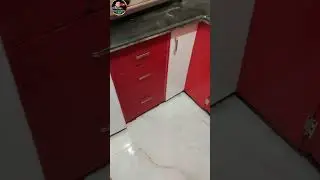 Red and white colour kitchen design #anupfurniture #interiordesign #viralvideo