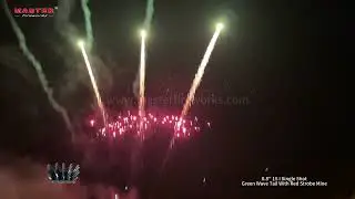 0.8'' 1S Single Shot - Green Wave Tail With Red Strobe Mine #fireworks #singleshots