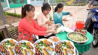 Sáng Sớm Bán BÚN CHẢ GIÒ THỊT NƯỚNG Trước Cổng Trường Quá Đắc Không Kịp Nướng Thịt