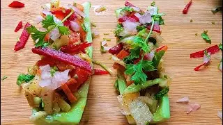New Healthy snacks recipe at home//Cucumber boat salad//Tasty and healthy snacks//cucumber salad 