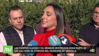 30/12/2025 El granizo causa da&ntilde;os millonarios en los cultivos de c&iacute;tricos en Abanilla
