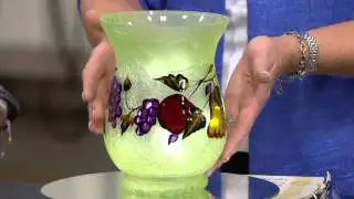 Frosted Glass Vase with Micro Lights by Valerie on QVC