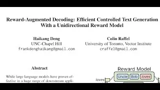 [short] Reward-Augmented Decoding: Efficient Text Generation With a Unidirectional Reward Model