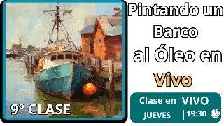 COMO pintar barco pesquero con reflejos y tonos vibrantes al óleo paso a paso