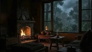 Fall Asleep Instantly with Rain and Fireplace Sounds | 99% Instant Sleep Relief & Relaxation