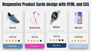 Responsive Product Cards design with HTML and CSS