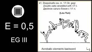 MAG Code of points 2022 - Double salto straddlet with 1/1 twist [E] (Lou Yun)