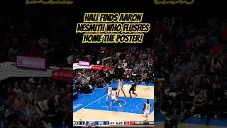 Hali finds Aaron Nesmith who flushes home the poster #nba #Thunder #Pacers #dunk #Nesmith #Hali #hsn