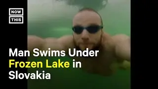 Man Swims Under Frozen Lake for 20 Meters 😮 #Shorts