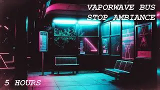 Find Yourself at The Vaporwave Neon Abandoned Bus Stop | White Noise Eerie 80s Ambiance | 5 HOURS ✨