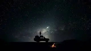 🌌 Starry Night Campfire | 1 Hour Evening Ambience for Focus, Relaxation & Sleep | Shooting Stars