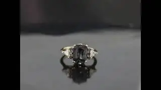 MH's Custom Gray Spinel Art Nouveau Design Engagement Ring