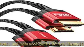 JSAUX 8K HDMI Cables 2.1 10FT 2-Pack 48Gbps 8K & 4K Ultra High Speed Cords(8K@60Hz 7680x4320, 4K@12