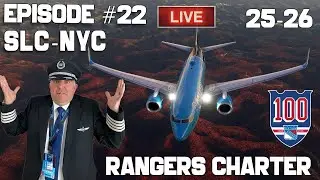 New York Rangers Charter | PMDG 737 | Salt Lake City &rarr; New York