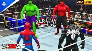 Халк и Красный Халк против Человека-паука и Венома | Командный матч &mdash; WWE 2K25