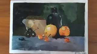 Still life painting with acrylic colors #stilllife #acrylicpainting #enjoyart @crafty_rabbit