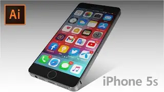 How to Make iPhone in Illustrator | Iphone 3D Design | IPhone 5s