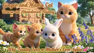 Ginger and Mama Cat Rescue an Abandoned Bunny Who Finally Feels a Mother's Love Again 💕