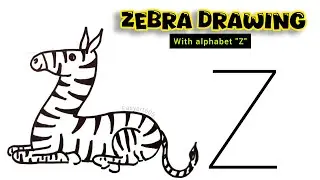 😱 Easy Zebra Drawing Using Alphabet 