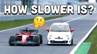 Ferrari F1 2022 vs Fiat 500 Abarth Esseesse - HOW SLOWER IS? At Monza