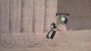 Relaxing Drone Farming Footage - Soybean Harvest