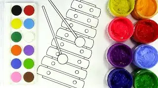 Learn colors for children Toddlers Kids | Child Rainbow Xylophone Coloring Pages