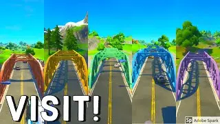 Visit the Red, Yellow, Green, Blue and Purple Steel Bridges All Locations! - Fortnite Chapter 2