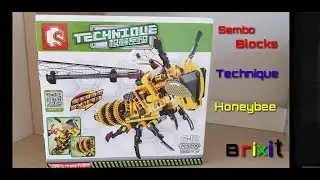 Unofficial LEGO TECHNIC - Sembo blocks - Technique [Honeybee Bee] - 703200 - Speed build