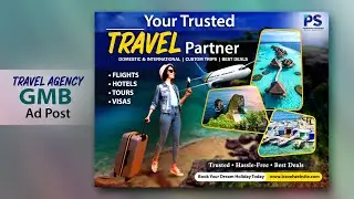 Travel Agency GMB Post Design | Google My Business Ads Design | GMB Post Design | Photoshop