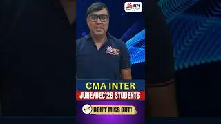 IMPORTANT UPDATE 📣 CMA Inter June/Dec'26 Students - Don't Skip It ❌ | MEPL Classes