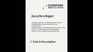 Comspark is hiring for the Java Spring Boot Developer Role