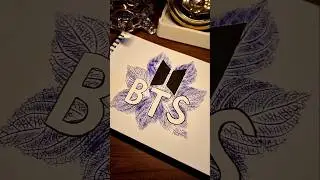 BTS 💜 #art #drawing #nameart #leafart #bts #shorts  #btsshorts #diy #craft
