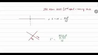 Moment of inertia of a rod of mass M and length L about an axis passing through its center and norma