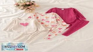 SHEIN Playful Pals 6pcs Set Cute Baby Girls' Spring Autumn Ribbed Fabric Bow Print Bow