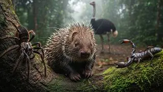 ULTIMATE SPIKE BATTLE Porcupine vs Giant Arachnids & Ostrich Crazy Results!