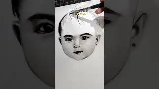 Drawing a Baby Girl Portrait with Charcoal and Graphiye ✍️#shorts