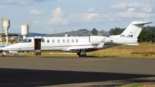 Decolagem do Learjet 45 // PS-JVM no Aeroporto Municipal de Patos de Minas - SNPD