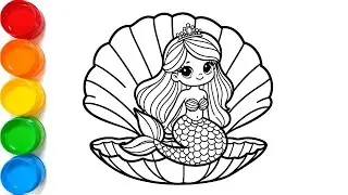 How To Draw Mermaid Drawing, Panting And Coloring For Kids And Toddlers | Let's Draw Together