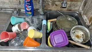 ASMR Dishwashing: Pure Cleaning Sounds, No Talking 🧼✨
