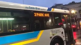 BEE-LINE BUS ACTION IN GETTY SQUARE YONKERS MORNING RUSH HOUR ORION V DAIMLER CHRYSLER 05.501 OBI DC