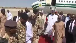 PMB LIVE IN MAIDUGURI: RECEIVED BY EMIR OF BORNO & MAMMOTH CROWD TO COMMISERATES OVER FALLEN HEROES.