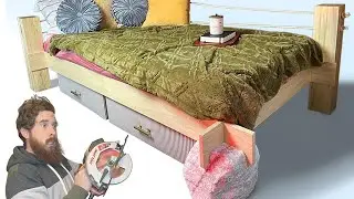 I Made a Bed from a ROCK & TREE [STONE CASTLE JOINT]