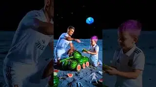 🌕⚽ When Legends Dream Beyond Earth 🚀👨&zwj;🚀Ronaldo 🐐 & his little prodigy 👦 land on the moon #aiart